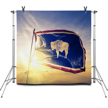 Wyoming State Of United States Flag Fleece Backdrop