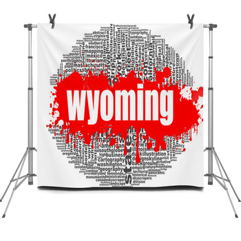 Wyoming Word Cloud Design Fleece Backdrop