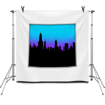 Wyoming Wy Skyline City Metropolitan Fleece Backdrop