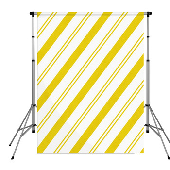 Yellow Diagonal Striped Textured Pole Pocket Backdrop