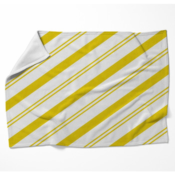 Yellow Diagonal Striped Textured Woven Throw Blanket