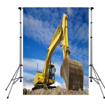 Yellow Excavator Pole Pocket Backdrop
