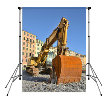 Yellow Excavator Pole Pocket Backdrop