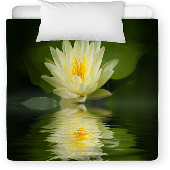 Yellow Lotus Blossom With Reflection Toddler Comforter