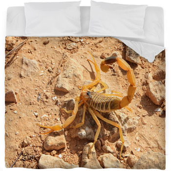 Yellow Scorpion Fleece Bed Blanket