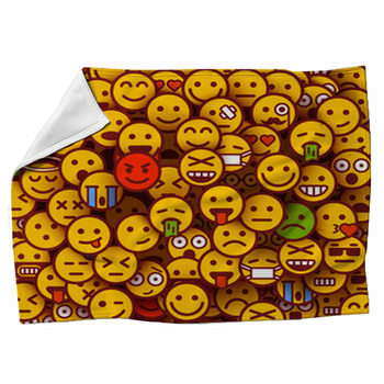 Yellow Smiles Background Emoji Texture Fleece Blanket