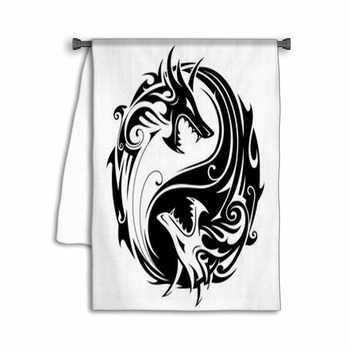 Yin Yang Dragons Towel