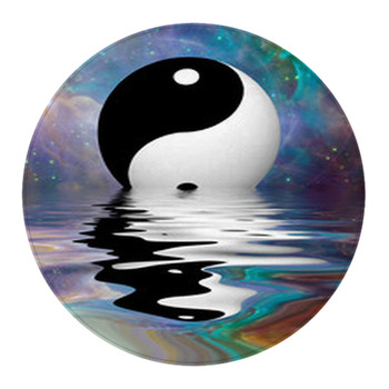 Yin Yang Reflection In Galaxy Round Rug