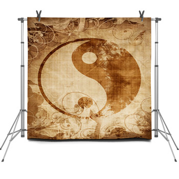 7x10 FT Ying Yang Vinyl Photography Background Backdrops,Pop Art Design Yin Yang Signs Hippie Style Peace and Balance Theme Background for Photo Backdrop Studio Props Photo Backdrop Wall 
