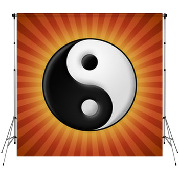 7x10 FT Ying Yang Vinyl Photography Background Backdrops,Pop Art Design Yin Yang Signs Hippie Style Peace and Balance Theme Background for Photo Backdrop Studio Props Photo Backdrop Wall 