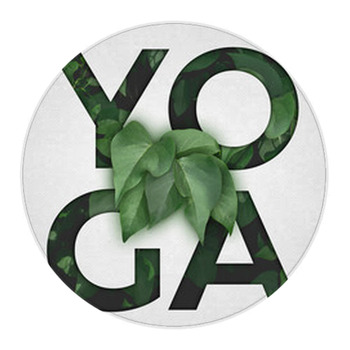 Yoga Lettering Modern Text And Creative Round Rug