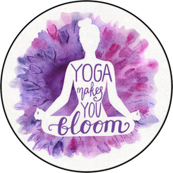 Yoga Makes You Bloom Vector Illustration With  Round Rug