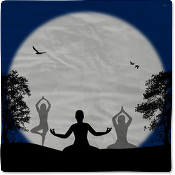 Yoga Meditation Silhouettes Baby Blanket