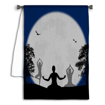 Yoga Meditation Silhouettes Towel