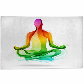 Yoga Pose Abstract Color Background Area Rug