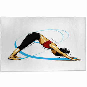 Yoga Pose Downward Dog Area Rug