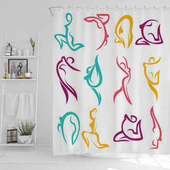Yoga Practice And Other Woman Exercise Shower Curtain