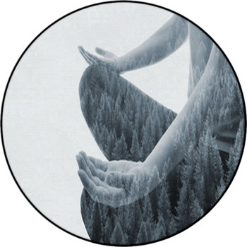 Yoga Relaxation Double Exposure Round Rug