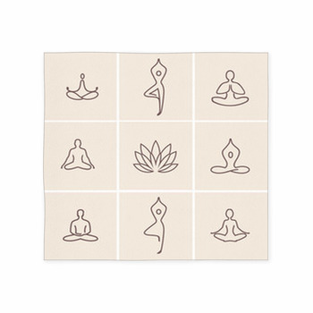 Yoga Vector Logotype Icon Spa Custom Size Floor Mat