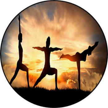 Yoga Virabhadrasana Positions 1 2 3 Round Rug