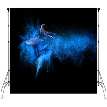 Young Beautiful Dancer Jumping Custom Size Backdrop