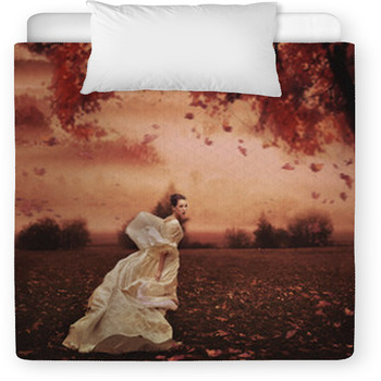 Young Beauty Woman Over Nature Background Toddler Duvet