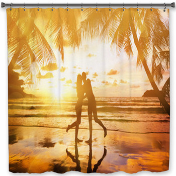 Young Couple Enjoying The Sunset Shower Curtain