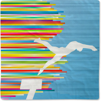 Young Man Athlete Jump In Swimming Pool Baby Blanket