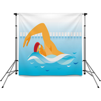 Young Man Is Swimmer Pole Pocket Backdrop