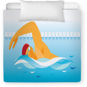 Young Man Is Swimmer Toddler Duvet