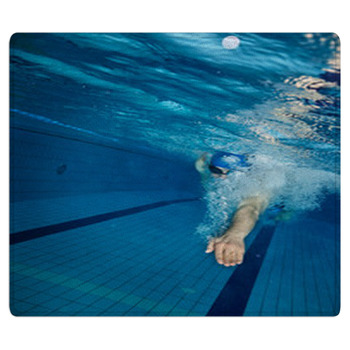 Young Man Swimming In Pool Bath Mat