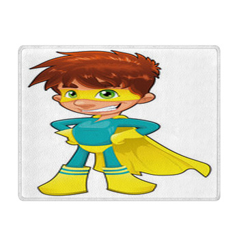 Young Superhero. Vector Character, Isolated Bath Mat