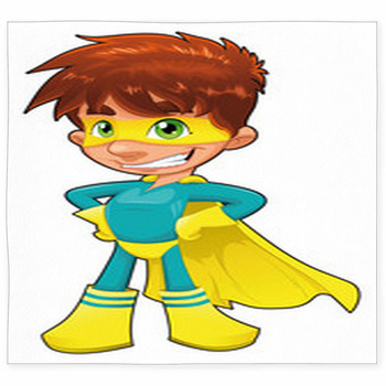 Young Superhero. Vector Character,  Custom Size Floor Mat