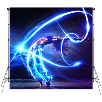 Young Woman Dancer Fleece Backdrop