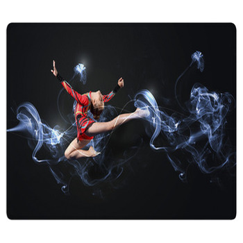 Young Woman In Gymnast Suit Posing Bath Mat