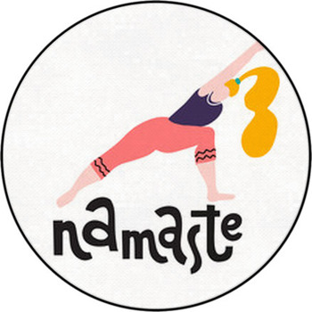 Young Woman Stand In A Yoga Pose Print Yoga Round Rug