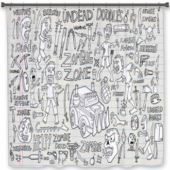 Zombie Shower Curtains Mats Towels Personalize