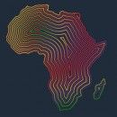 Colorful Africa Made By Strokes Vector Canvas Wrap